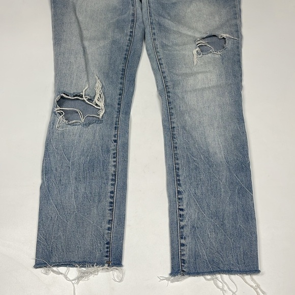 RSQ Jeans Light Wash Raw Hem Distressed Mom Jeans Size 26 - Picture 4 of 8